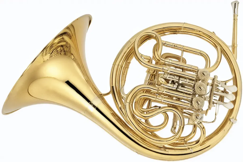 All the Musical Instruments That Start With The Letter F 1 Photo of a Golden French Horn