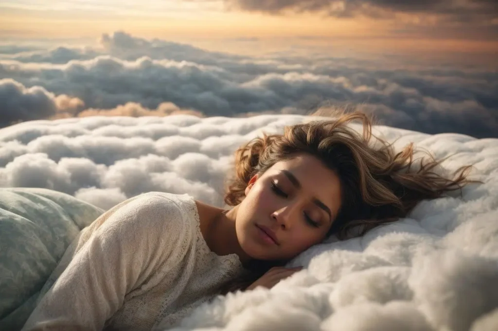 Can Music Help You Sleep? 1 girl sleeping in clouds